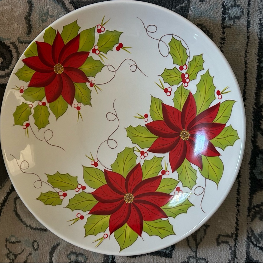 Pier 1 Poinsettia Decorative Plate